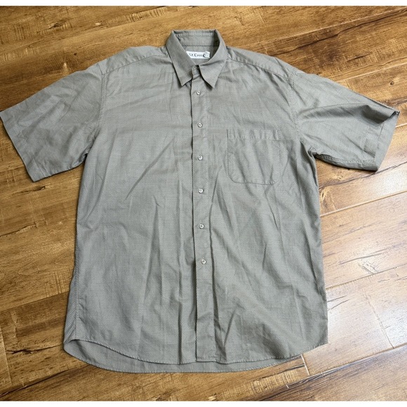 St. Croix Other - St. Croix Shirt Mens L Beige Solid Short Sleeve Button Up Cotton